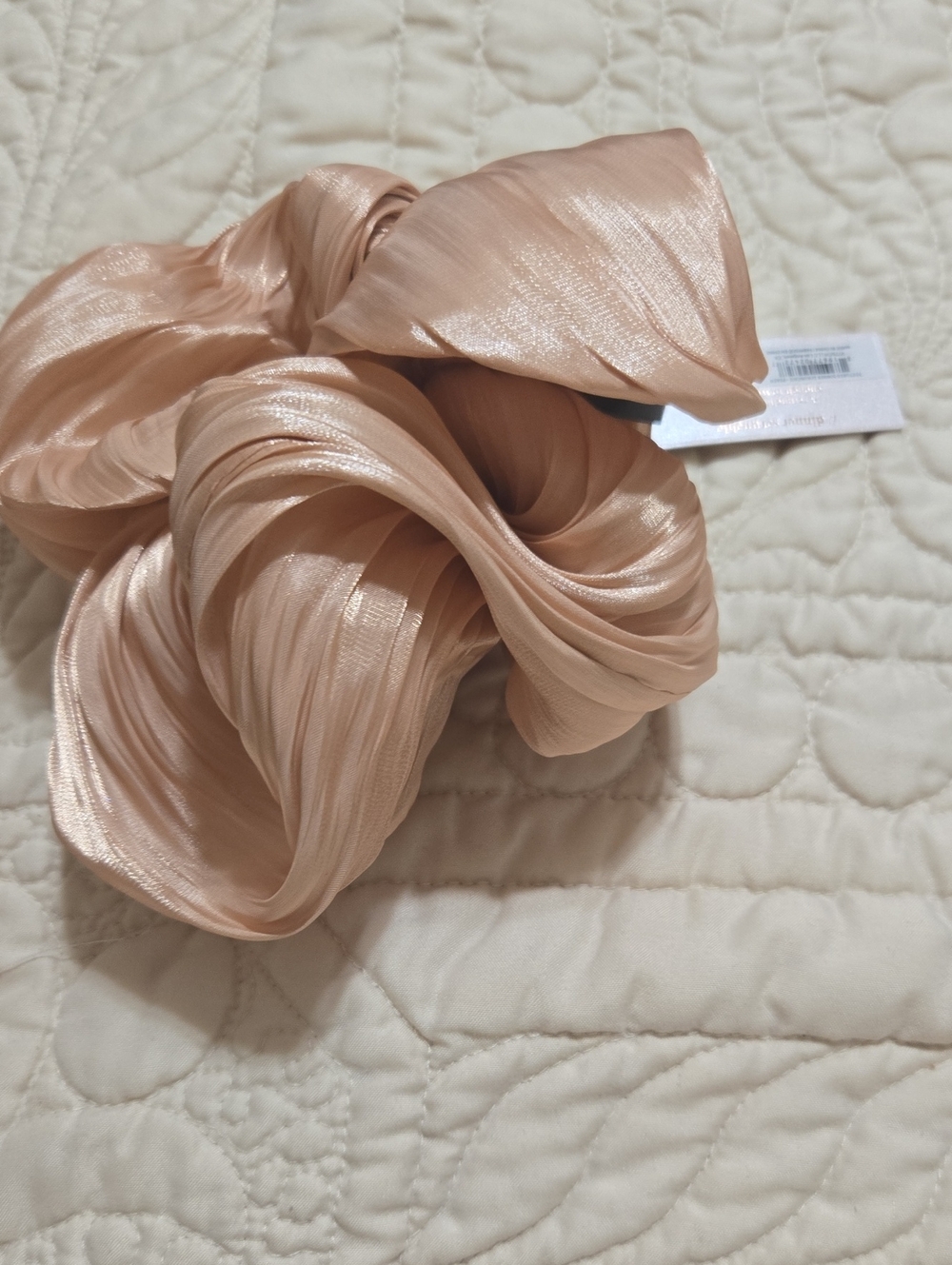 Kitsch Shimmery Champagne Pink Scrunchie